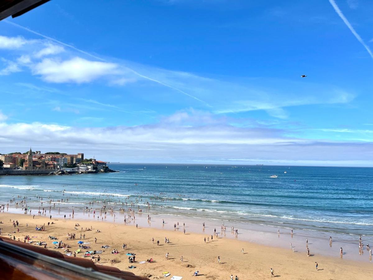 Atico Primera Linea Playa De San Lorenzo Gijón Exterior foto